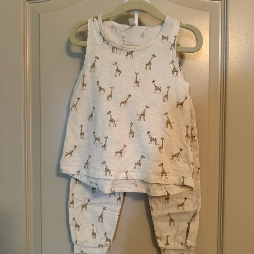 Rylee + Cru Muscle Tank and Slouch Pant Matching Set - Giraffes